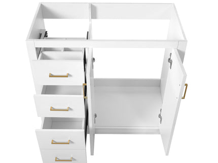 Retro Style Bathroom Vanity, 3 Drawers & Soft Closing Doors