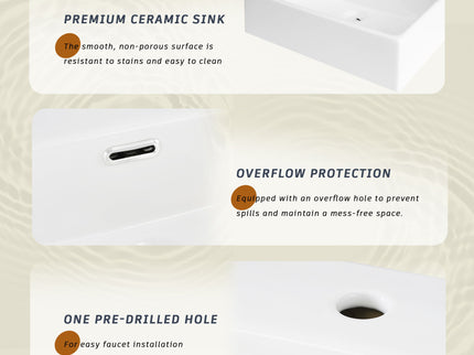 Bathroom Vanity With Ceramic Sink And Ample Storage, Ideal For Small Bathrooms