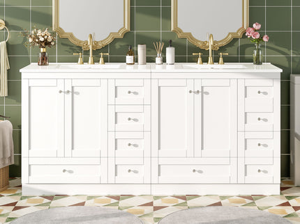 Shaker Free Standing Bathroom Vanity Cabinet With Sink, Soft Close Drawers, Soft Close Doors