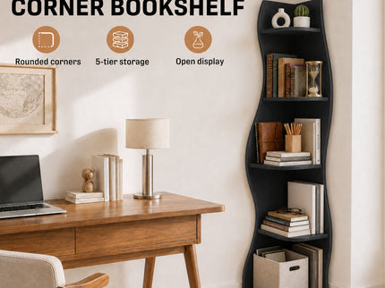 5 Tier S - Shaped Corner Shelf For Living Room