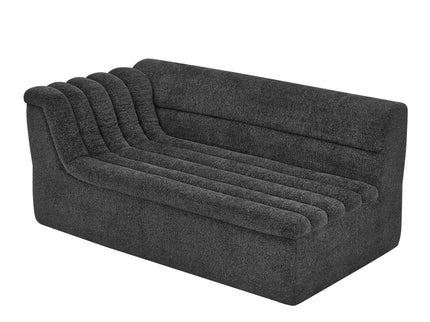 Upholstered L-Shaped Modular Sectional Sofa With Chaise, Wave-Shaped Armrest