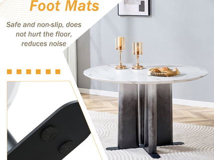 Round Dining Table With Cross Base, Modern Home Furniture