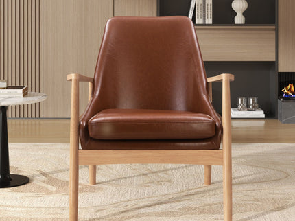 Mid-Century Modern Accent Armchair With High Back