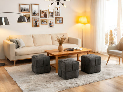 Modern Ottoman Foot Rest With Woven Design
