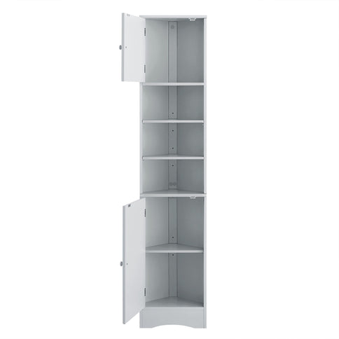 Multi Functional Corner Cabinet With Adjustable Shelves And 2 Doors