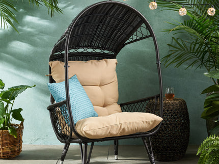 Outdoor Wicker Standing Basket Chair With Cushion