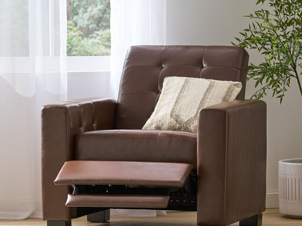 Langseth - Contemporary Tufted Pushback Recliner - Dark Brown