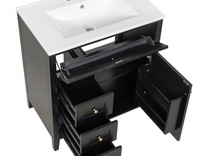 Bathroom Vanity With Sink, 3 Drawers And Adjustable Shelf, Freestanding Storage Unit