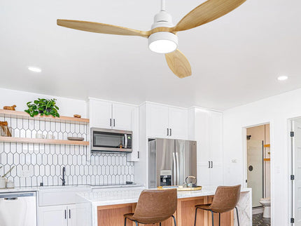 52" Integrated LED Ceiling Fan With Remote Control And Blades For Living Room