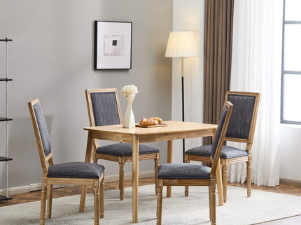 French Country Style Dining Chair With Upholstered Seating And Fluted Legs