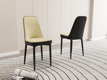 Modern Dining Chair With Cushions And Metal Legs