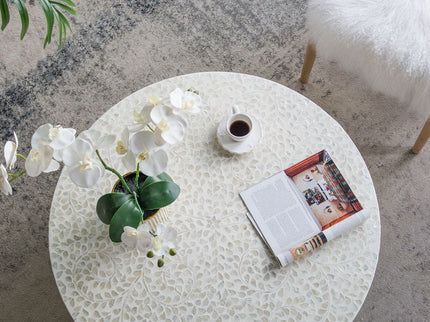 Unique Capiz Coffee Table & Pedestal Base