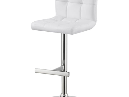 Lenny - Upholstered Adjustable Bar Stool (Set of 2) - White