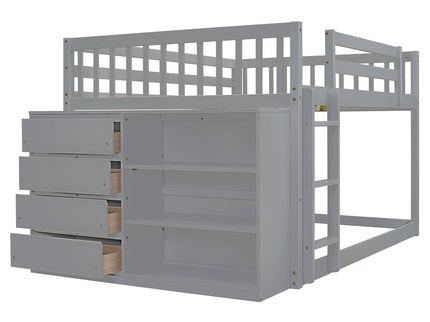 Bunk Bed With 4 Drawers And 3 Shelves
