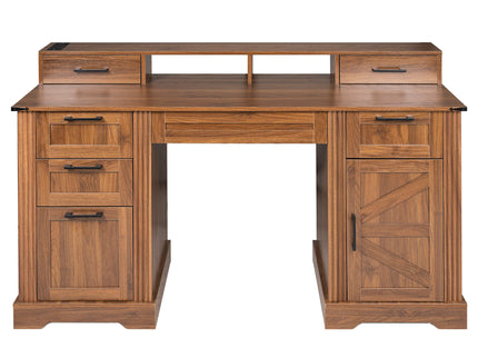Office Desk With Charging Station & Storage Cabinet