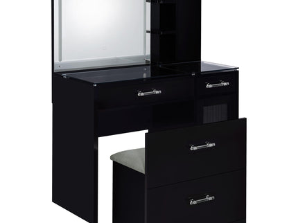 Kerr - 2 Drawer Makeup Vanity Table With Mirror And Stool