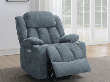 Beca - Upholstered Power Lift Recliner With Cupholders And USB Charging