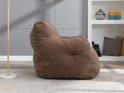 Soft Teddy Fabric Tufted Foam Bean Bag Chair With Teddy Fabric