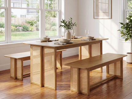 Dining Set, 1 Table & 2 Benches