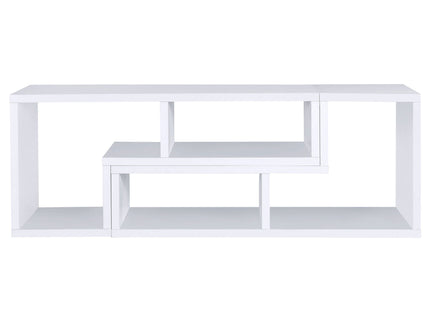 Convertable L-Shaped Bookcase With Open Shelves - White