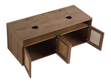 Bathroom Vanity With Art Sink And Side Cabinet, Float Mounting Design