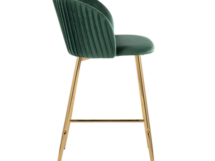 Fran - Pleated Contemporary / Glam Fixed Height Counter Stool (Set of 2)