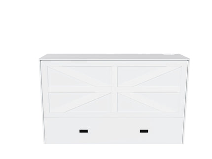 Full Murphy Bed With Storage Drawers, Charging Station, Foldable Panels, And Silent Swivel Wheels