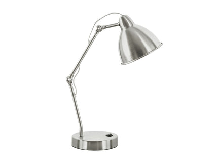 Lighting, Table Lamp, USB Port Included, Nickel Metal, Nickel Shade, Modern - Silver