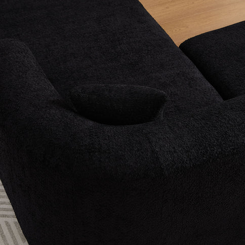 L - Shape Boneless Cloud Couch With 2 Throw Pillows For Living Room