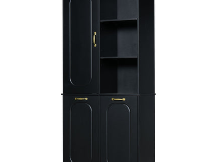 Freestanding Tall Storage Cabinet With 2 Tilt Out Hampers