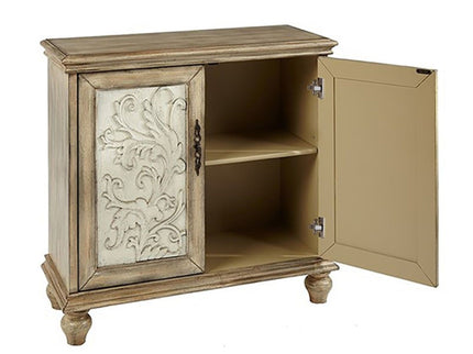 Driscoll - 2 Door Cabinet With Floral Design - Reclaimed Natural