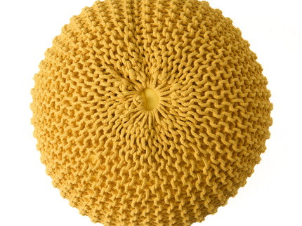 Bordeaux - Knitted Round Pouf Ottoman, Floor Cushion