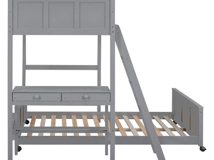 Full Over Full Bunk Bed With Desk