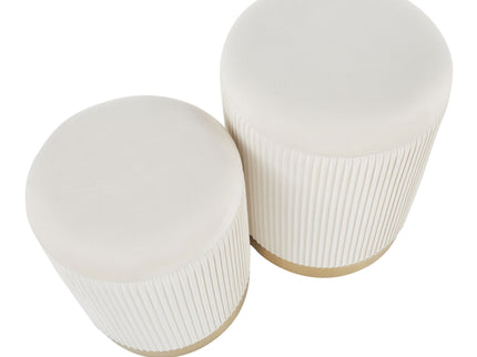 Marla - Contemporary Nesting Pleated Ottoman Set