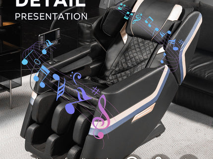 Massage Chair Recliner, Zero Gravity & Full Body Air Pressure - Black