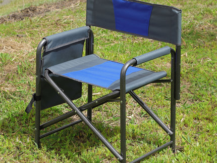 Padded Folding Outdoor Chair With Storage Pockets, Lightweight Oversized Directors Chair For Indoor, Outdoor Camping, Picnics And Fishing
