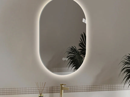 Smart Wall Mounted LED Touch Screen Mirror With Anti-Fog Function And Adjustable Lighting