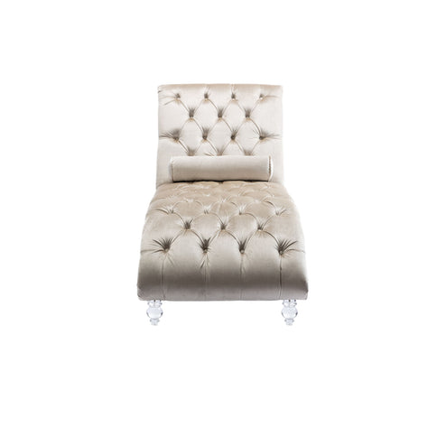 Chaise Lounge Indoor, Button Tufted Upholstered Chaise Lounge Chair With Pillow