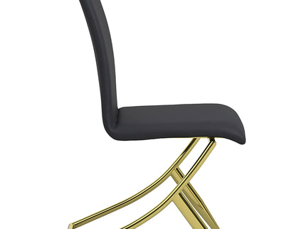 Dining Chairs (Set of 2) - Black / Gold