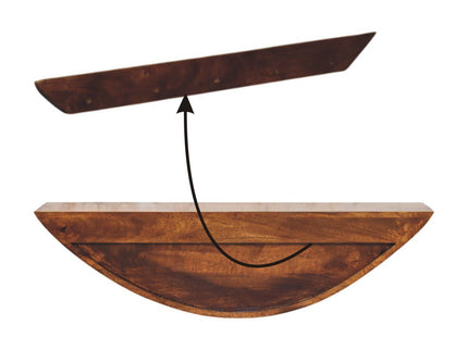 Crescent - Floating Wall Shelf - Brown