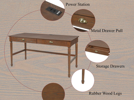 Modern Writing Desk With Drawers For Home Office