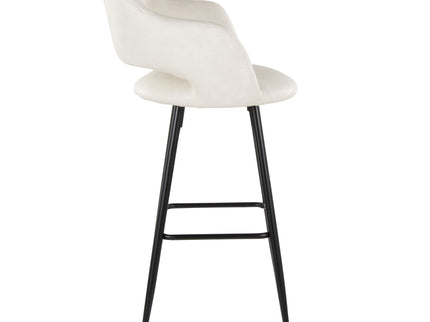 Margarite - Contemporary Fixed Height BarStool With Square Footrest (Set of 2)