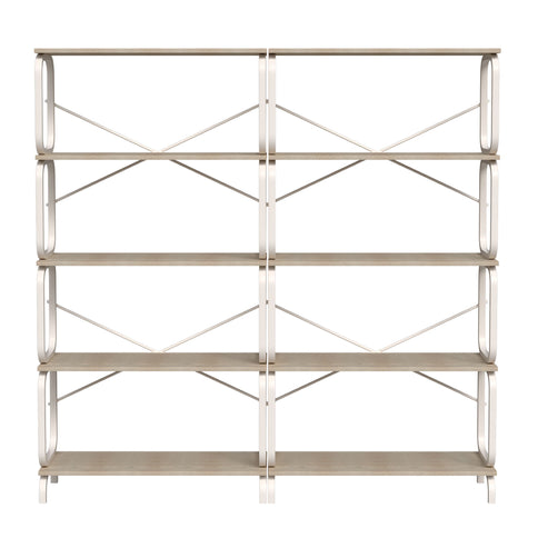5 Tier Industrial Bookshelf, Tall Bookcase With Open Design, Vintage Storage Organizer