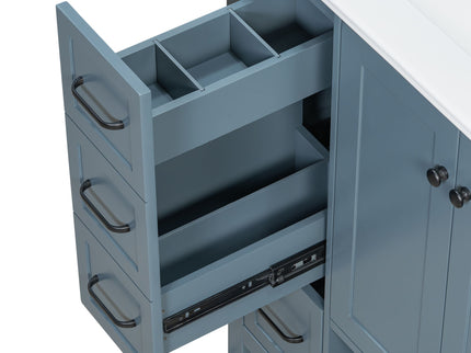 Bathroom Vanity With Sink Top, Bathroom Vanity Cabinet With 2 Doors And 2 Drawers, Open Shelf