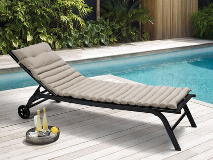 2 Piece Outdoor Chaise Lounge Chair Cushion Set