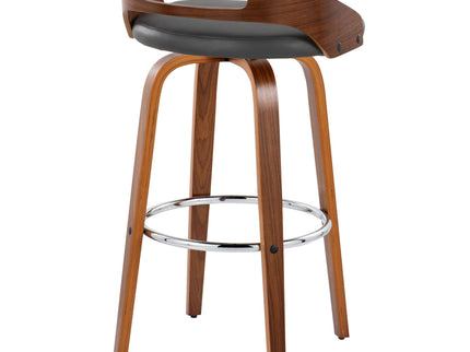 Cassis - Contemporary Fixed Height Barstool With Swivel With Round Footrest (Set of 2)