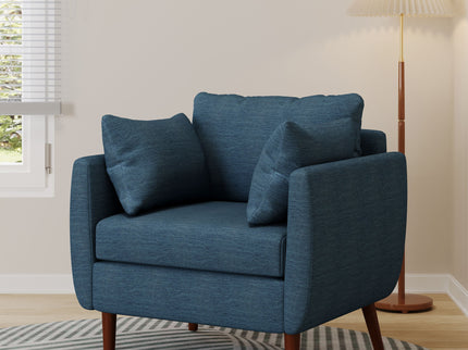 Luminate - Upholstered Fabric Club Chair With Tapered Legs And 2 Accent Pillows