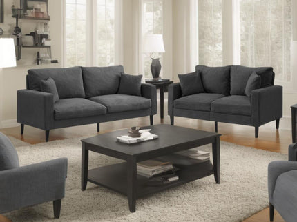 Modern Upholstered 2 Piece Sofa Set With 3 Seater And 2 Seater