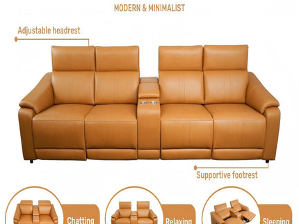 Modular Sofa With Recliners And Cup Holders Sectional Set