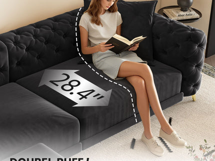 3 In 1 Convertible Sleeper, Deep Seat Pull Out Sofa Bed, Button Tufted